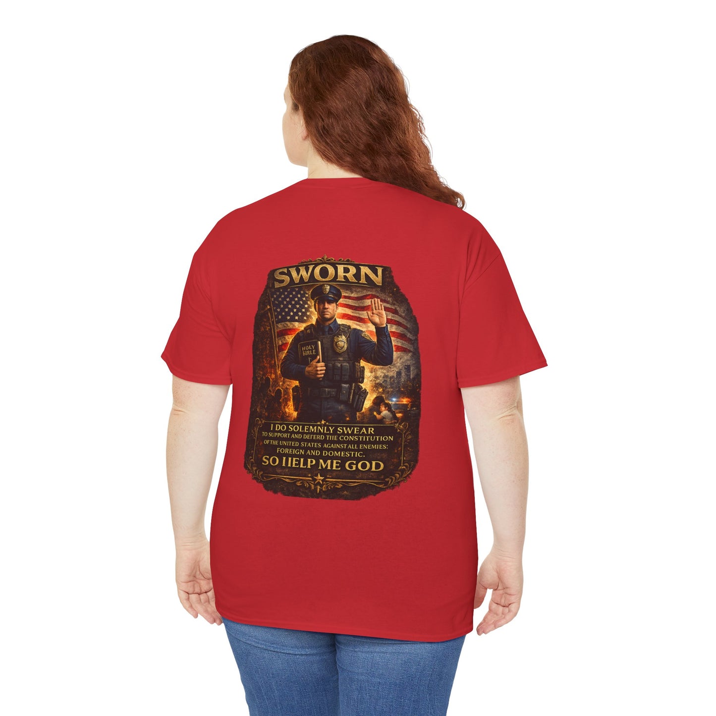 Law Enforcement Oath T-Shirt — Sworn Police Tribute Tee
