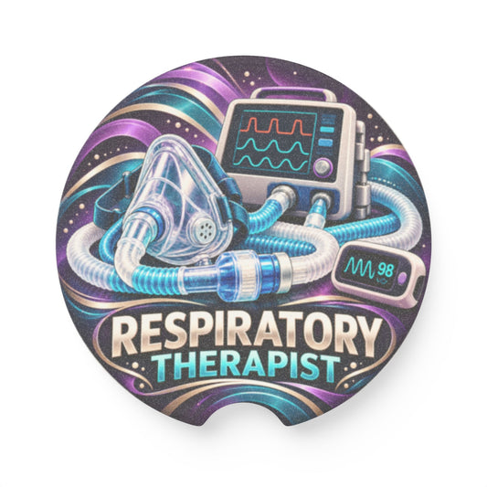 Respiratory Therapist Car Coaster — Soapstone Drink Holder with Ventilator Design