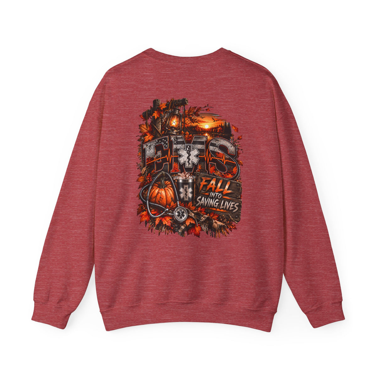 EMS Fall Into Saving Lives | Fall Paramedic EMT T-Shirt & Sweatshirt | First Responder Autumn Apparel