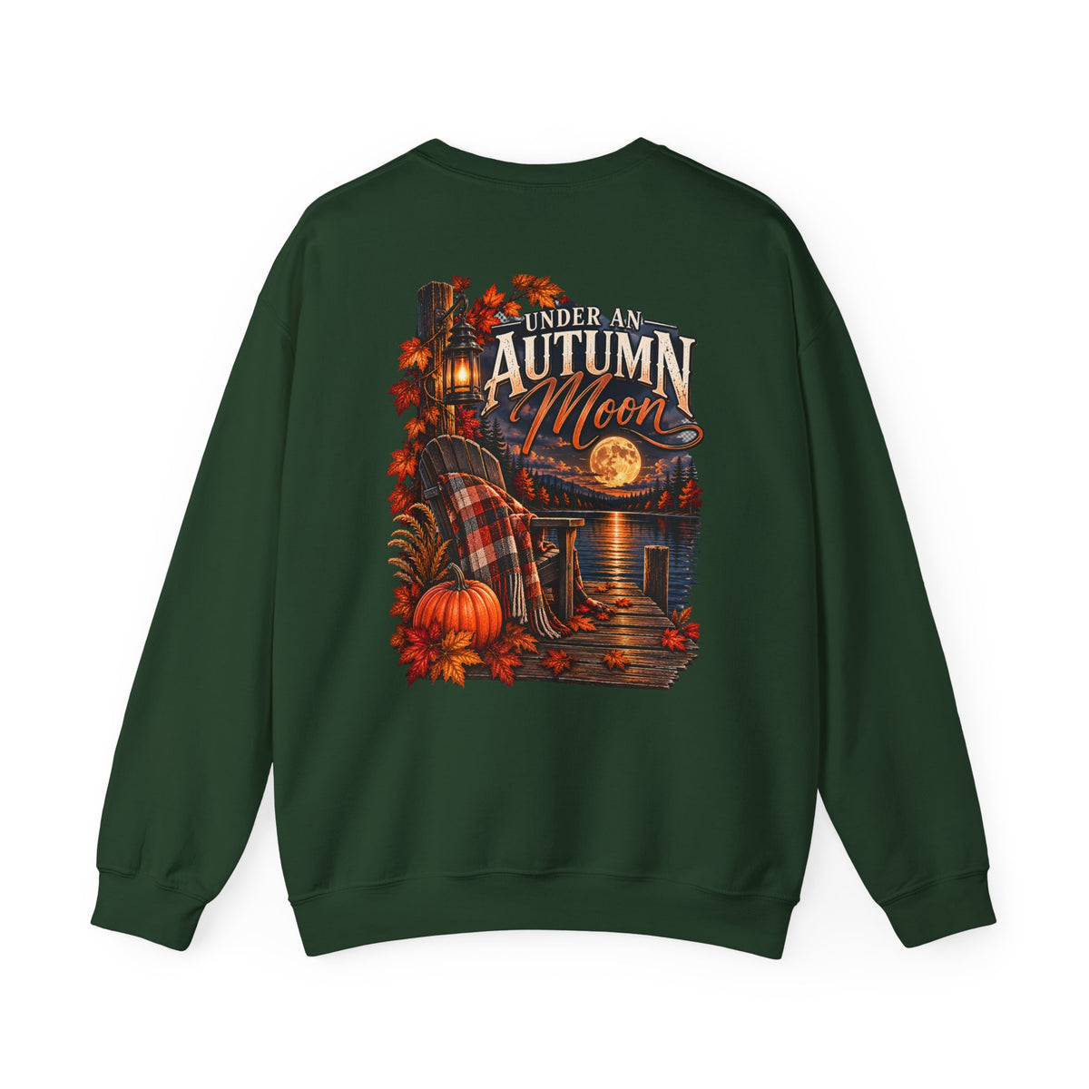 Under My Autumn Moon Sweatshirt | Cozy Pumpkin Plaid Cabin Fall Design