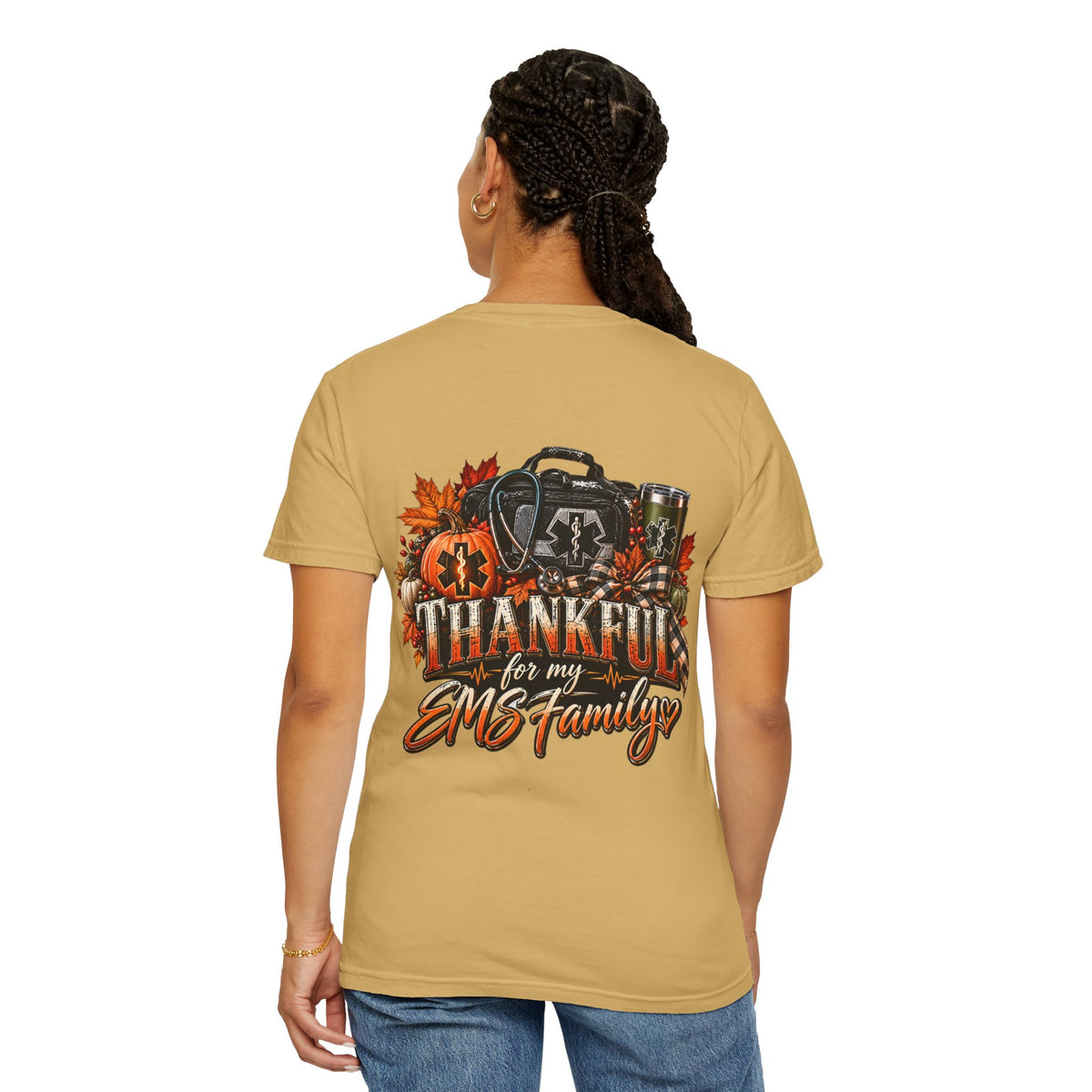 Thankful for My EMS Family Shirt | Paramedic Thanksgiving Sweatshirt | EMT Fall Shirt | First Responder Gift | EMS Crewneck or T-Shirt