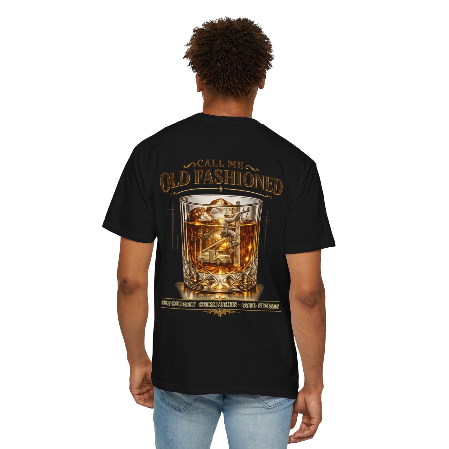Lineman Bourbon & Storm Chaser T-Shirt — "Call Me Old Fashioned"
