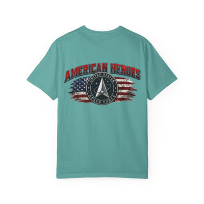 American Heroes T‑Shirt — U.S. Space Force Tribute with Flag Graphic