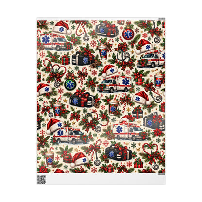 Wrapping Paper – Christmas Emergency Medical Services Design