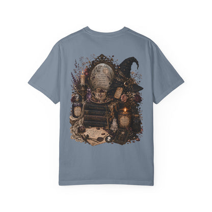 Witchy Altar Illustration T-Shirt | Tarot, Moon, Candles