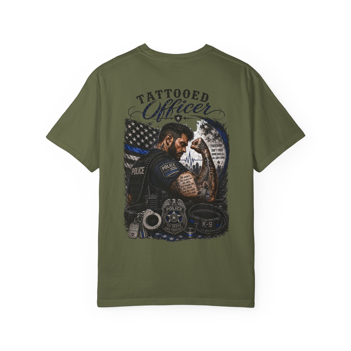 Thin Blue Line Tribute K-9 Police T-Shirt — To Serve & Protect