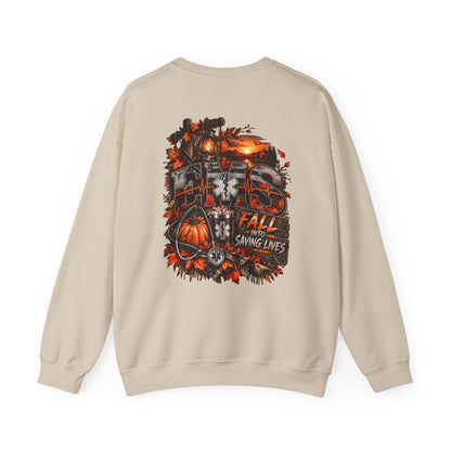 EMS Fall Into Saving Lives | Fall Paramedic EMT T-Shirt & Sweatshirt | First Responder Autumn Apparel