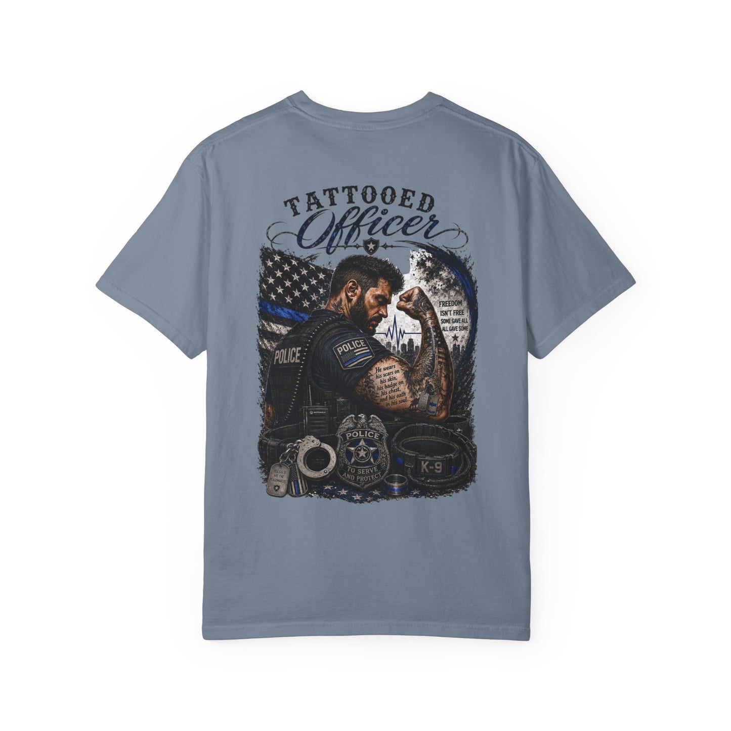 Thin Blue Line Tribute K-9 Police T-Shirt — To Serve & Protect