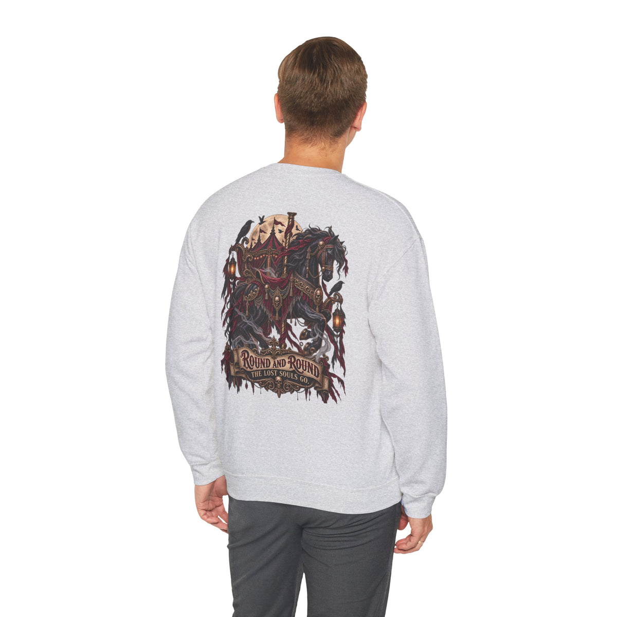 Round and Round the Lost Souls Go | Haunted Carousel Gothic Circus Shirt