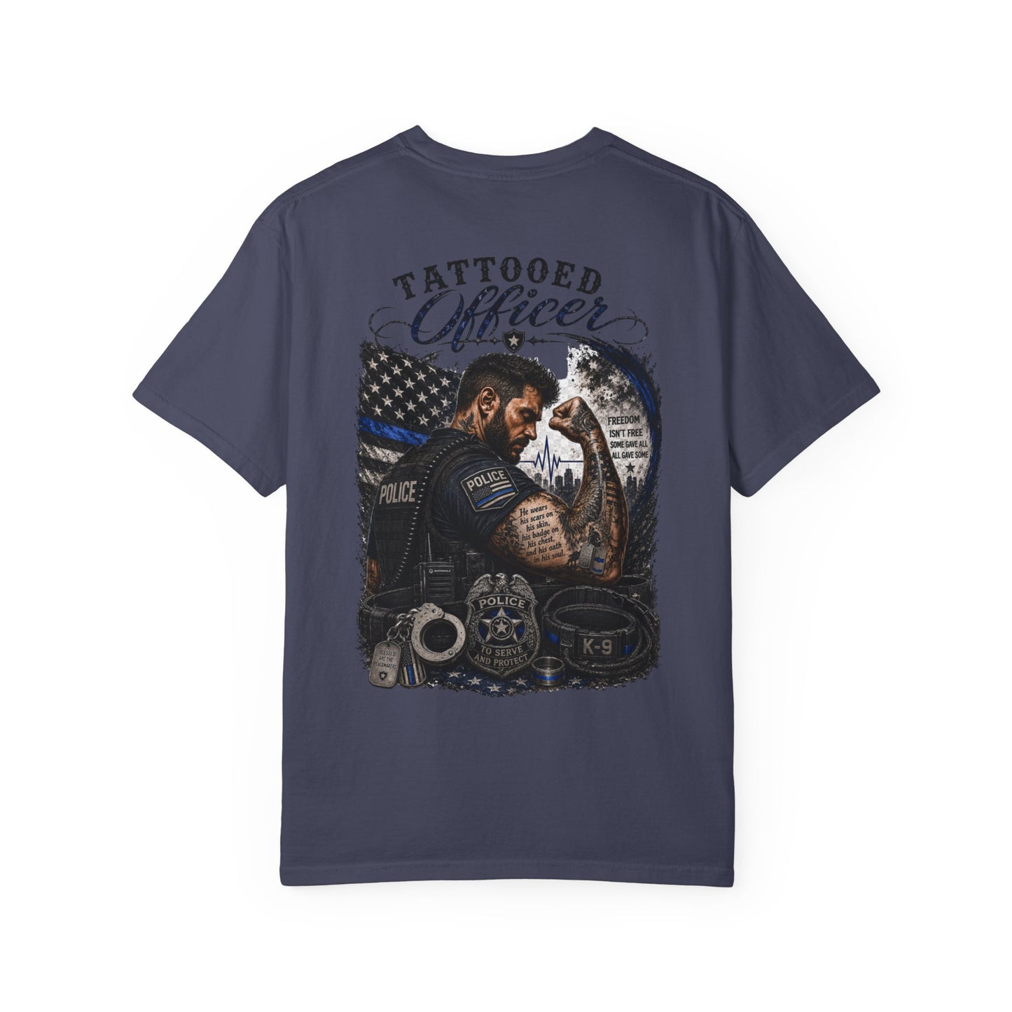 Thin Blue Line Tribute K-9 Police T-Shirt — To Serve & Protect