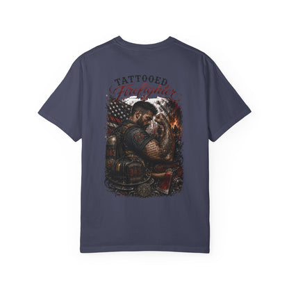 Firefighter Tribute T-Shirt — "343 Never Forget" Fire Rescue Back Design