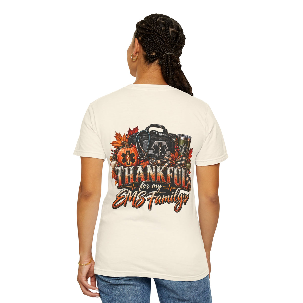 Thankful for My EMS Family Shirt | Paramedic Thanksgiving Sweatshirt | EMT Fall Shirt | First Responder Gift | EMS Crewneck or T-Shirt