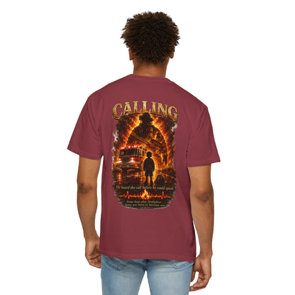 Firefighter Legacy T-Shirt — "He Heard the Call Before He Could Speak" Back Design
