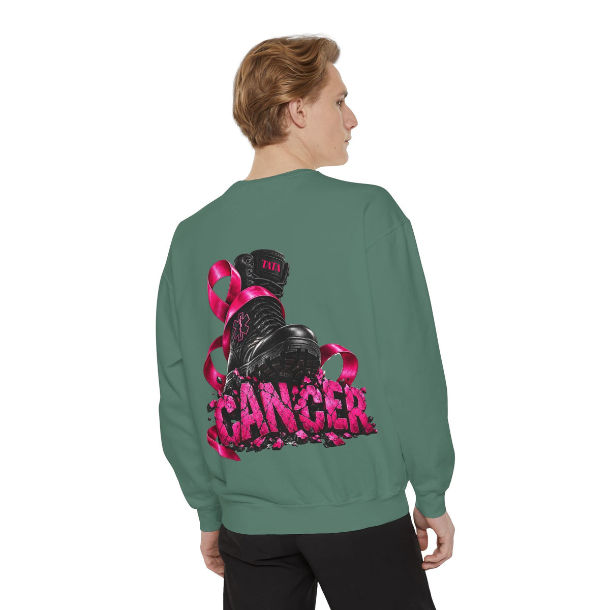 Cancer Awareness Sweatshirt  EMS Edition– Pink Ribbon Fighter Graphic Crewneck