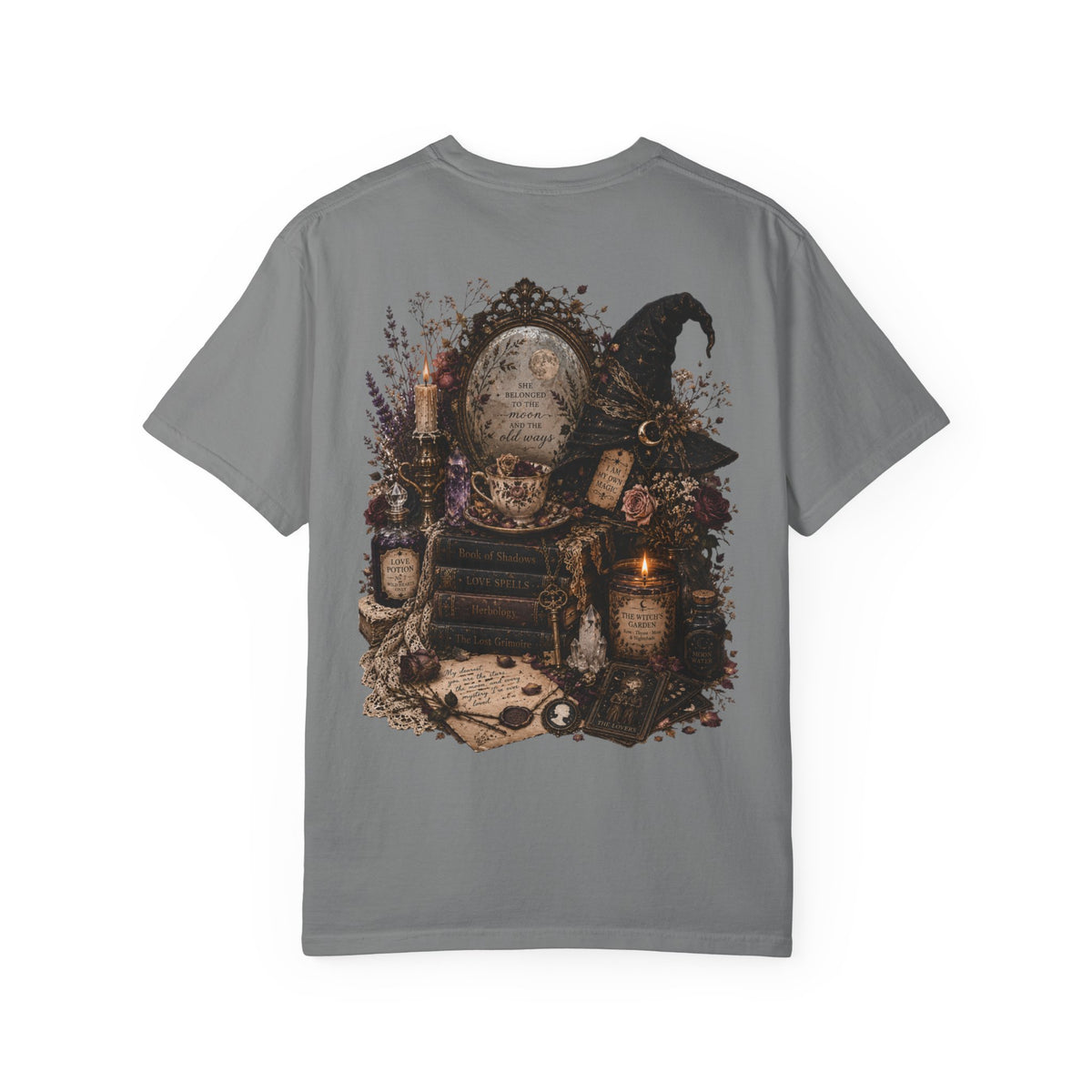 Witchy Altar Illustration T-Shirt | Tarot, Moon, Candles