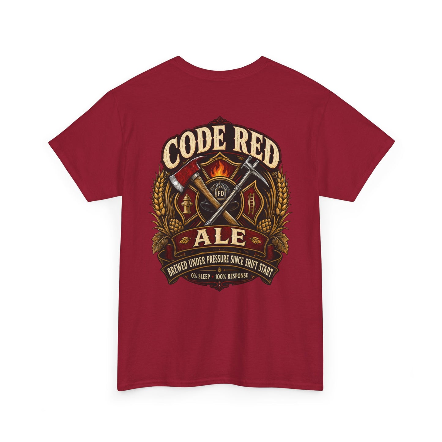 Code Red Ale Firefighter T‑Shirt — Brewed Under Pressure Tribute