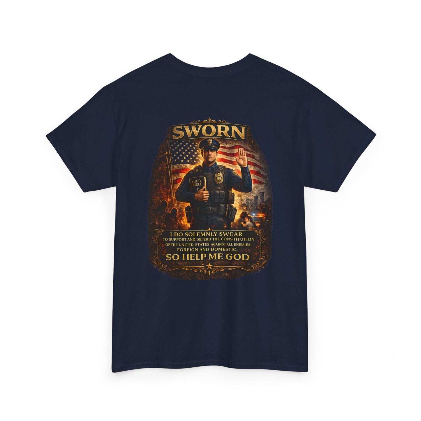 Law Enforcement Oath T-Shirt — Sworn Police Tribute Tee