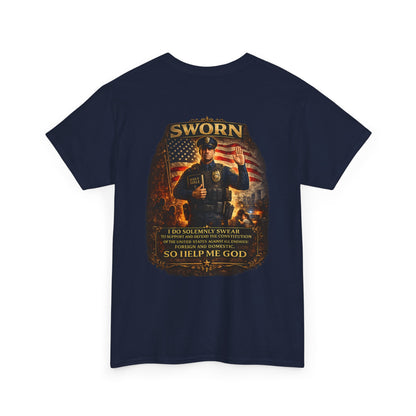 Law Enforcement Oath T-Shirt — Sworn Police Tribute Tee