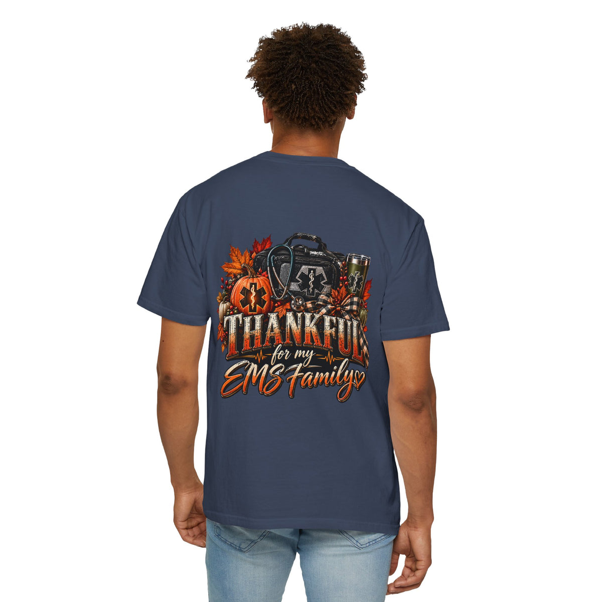 Thankful for My EMS Family Shirt | Paramedic Thanksgiving Sweatshirt | EMT Fall Shirt | First Responder Gift | EMS Crewneck or T-Shirt