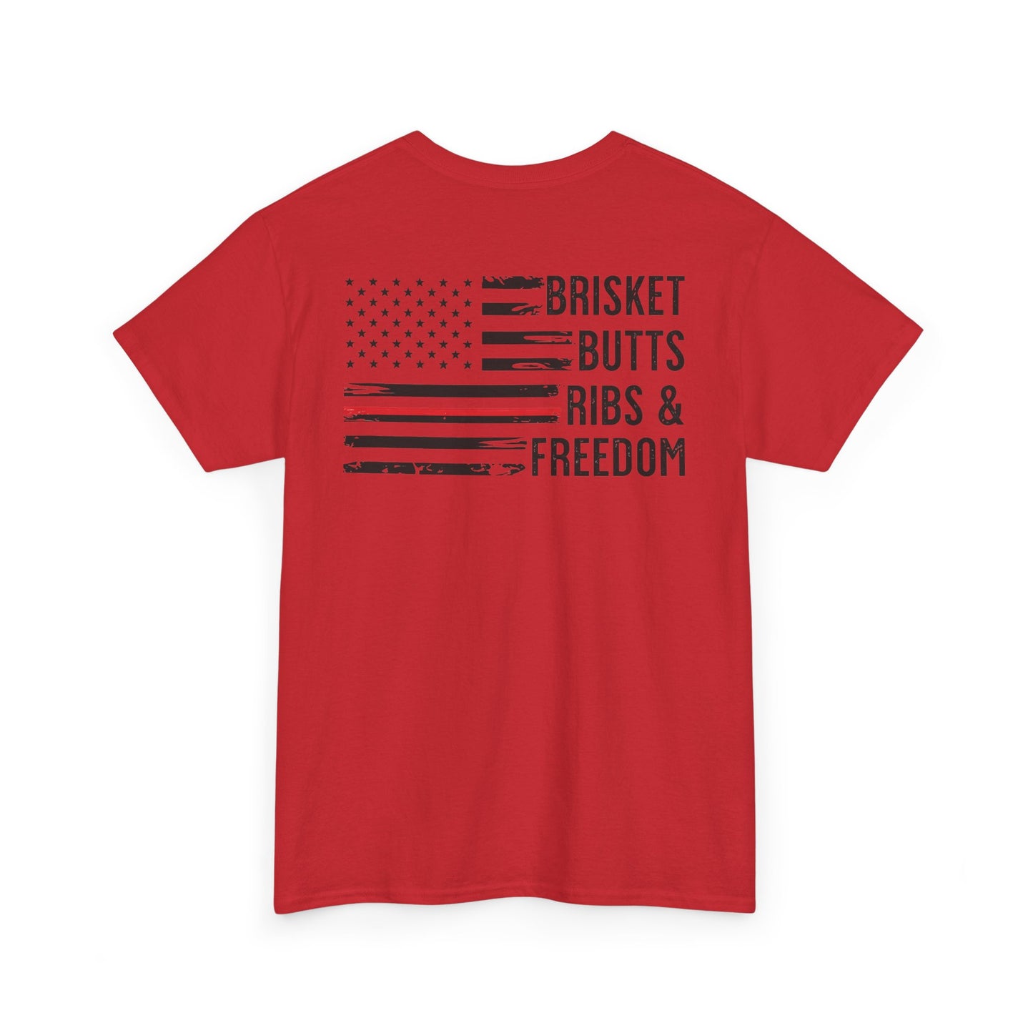 Copy of Thin Blue Line Patriotic BBQ Shirt Brisket Butts Ribs Smoker Tee | American Flag Grill