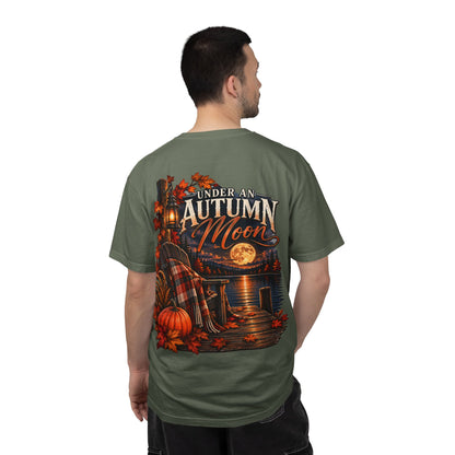 Under an Autumn Moon T-Shirt | Fall Lake Scene, Pumpkins & Plaid