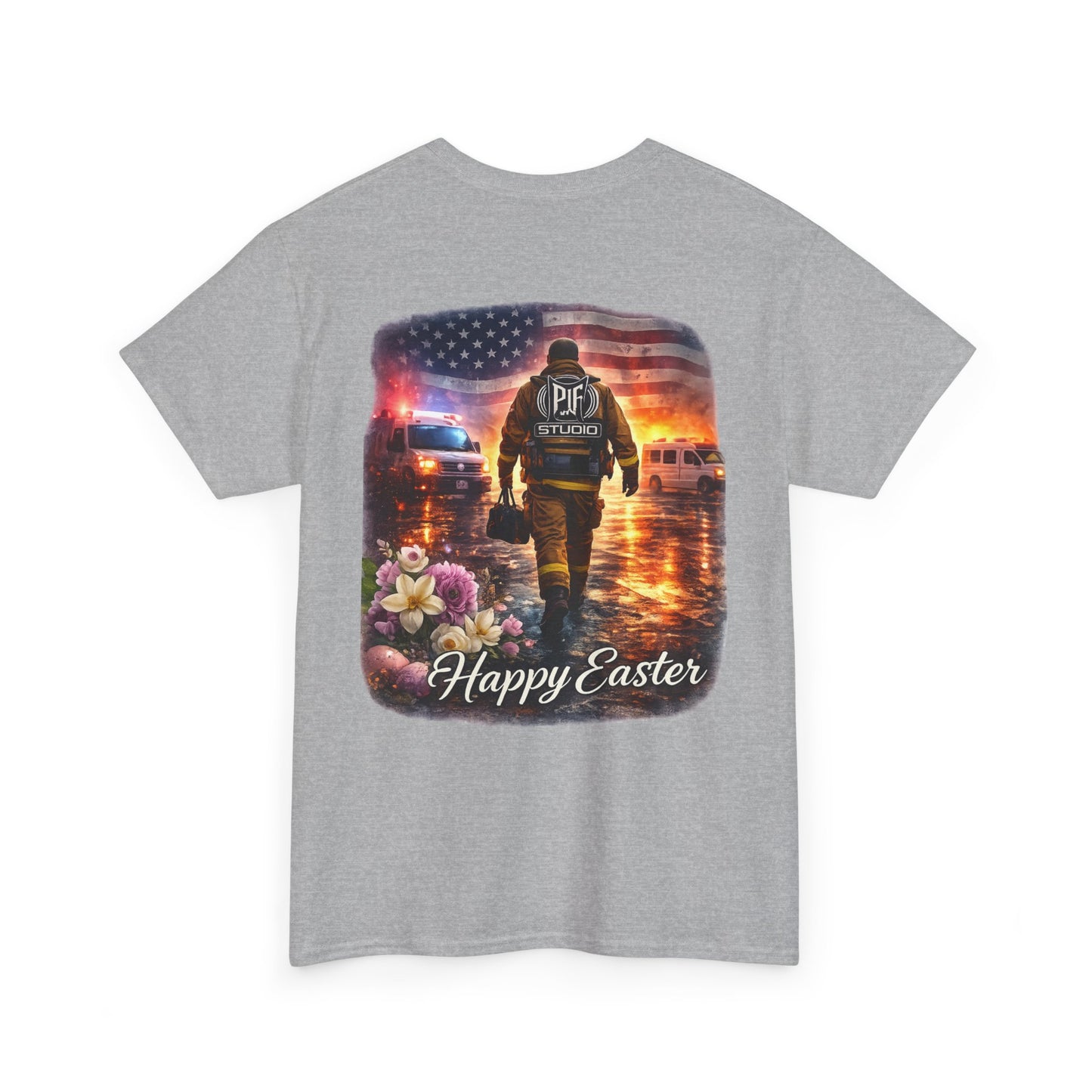 Firefighter Happy Easter T-Shirt — First Responder Gift