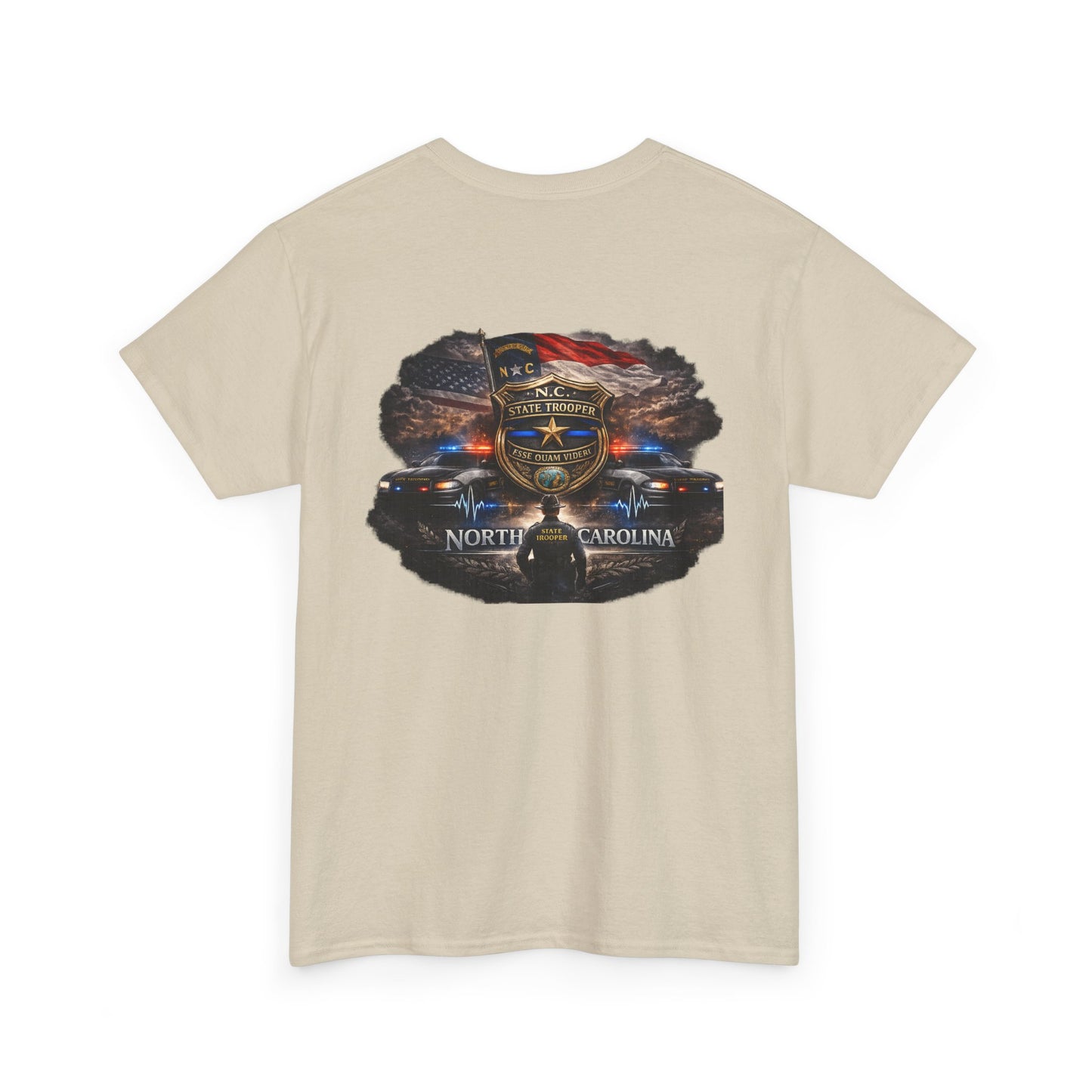 Sworn to serve-State Trooper Badge North Carolina T‑Shirt – Motto