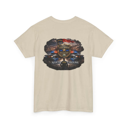 Sworn to serve-State Trooper Badge North Carolina T‑Shirt – Motto