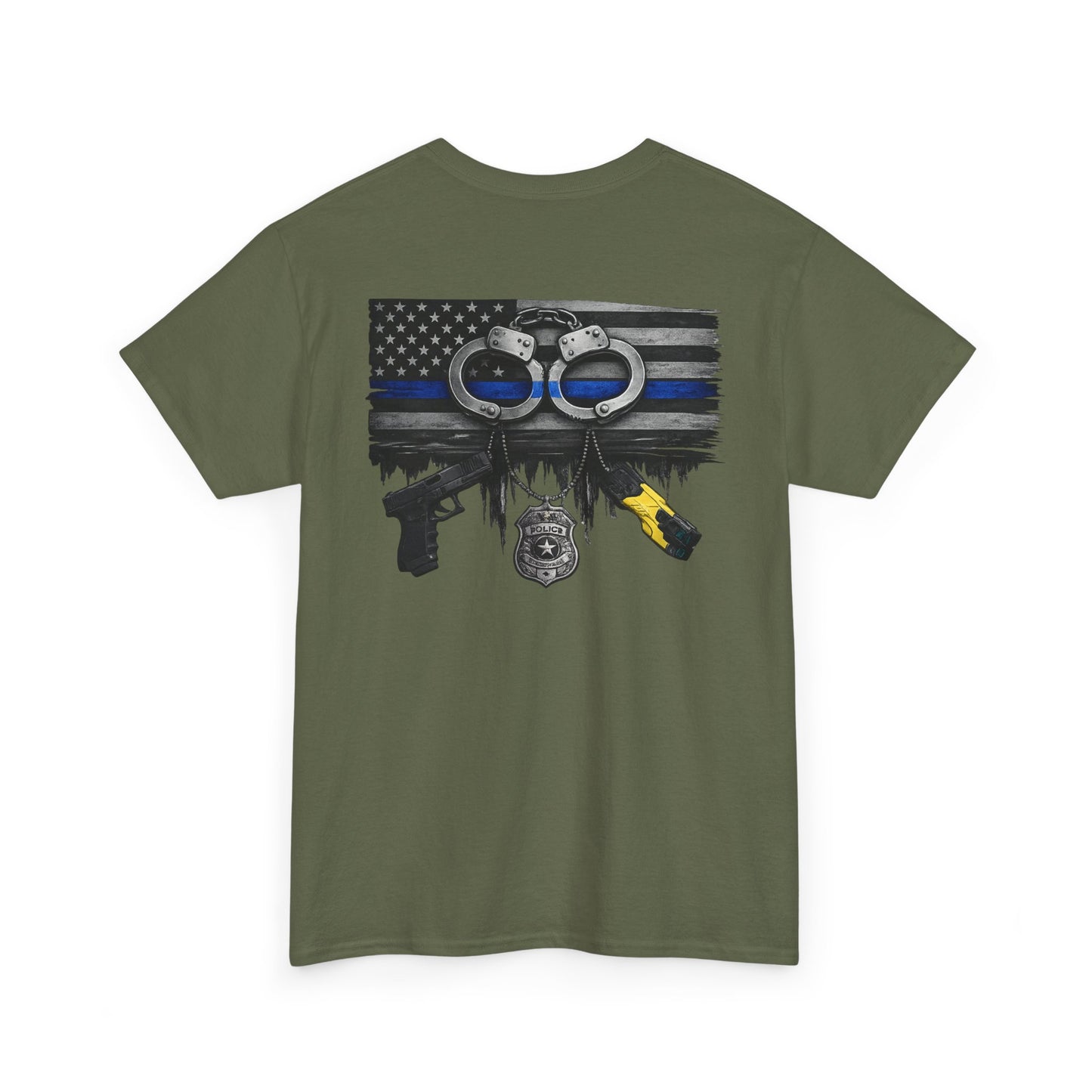Blue Line Flag Police Support T-Shirt