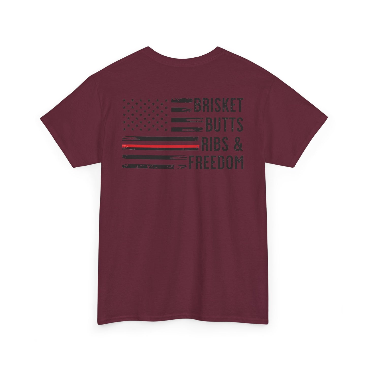 Copy of Thin Blue Line Patriotic BBQ Shirt Brisket Butts Ribs Smoker Tee | American Flag Grill
