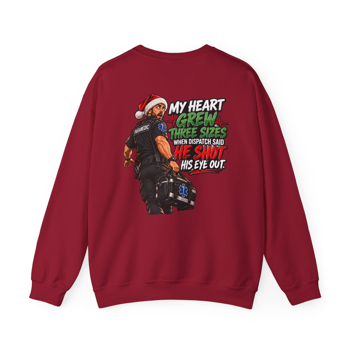 Funny Paramedic Christmas Shirt, My Heart Grew Three Sizes, EMS Holiday T-Shirt, EMT Christmas Gift, First Responder Humor