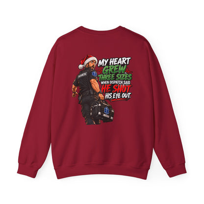 Funny Paramedic Christmas Shirt, My Heart Grew Three Sizes, EMS Holiday T-Shirt, EMT Christmas Gift, First Responder Humor