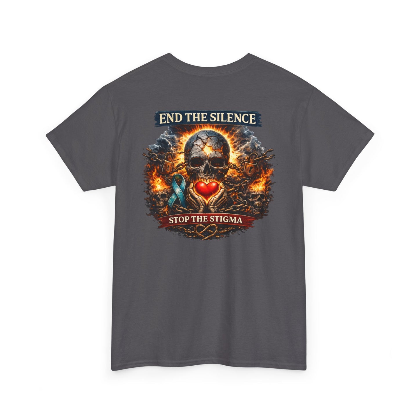 End The Silence Skull Mental Health Awareness Tee | Stop The Stigma