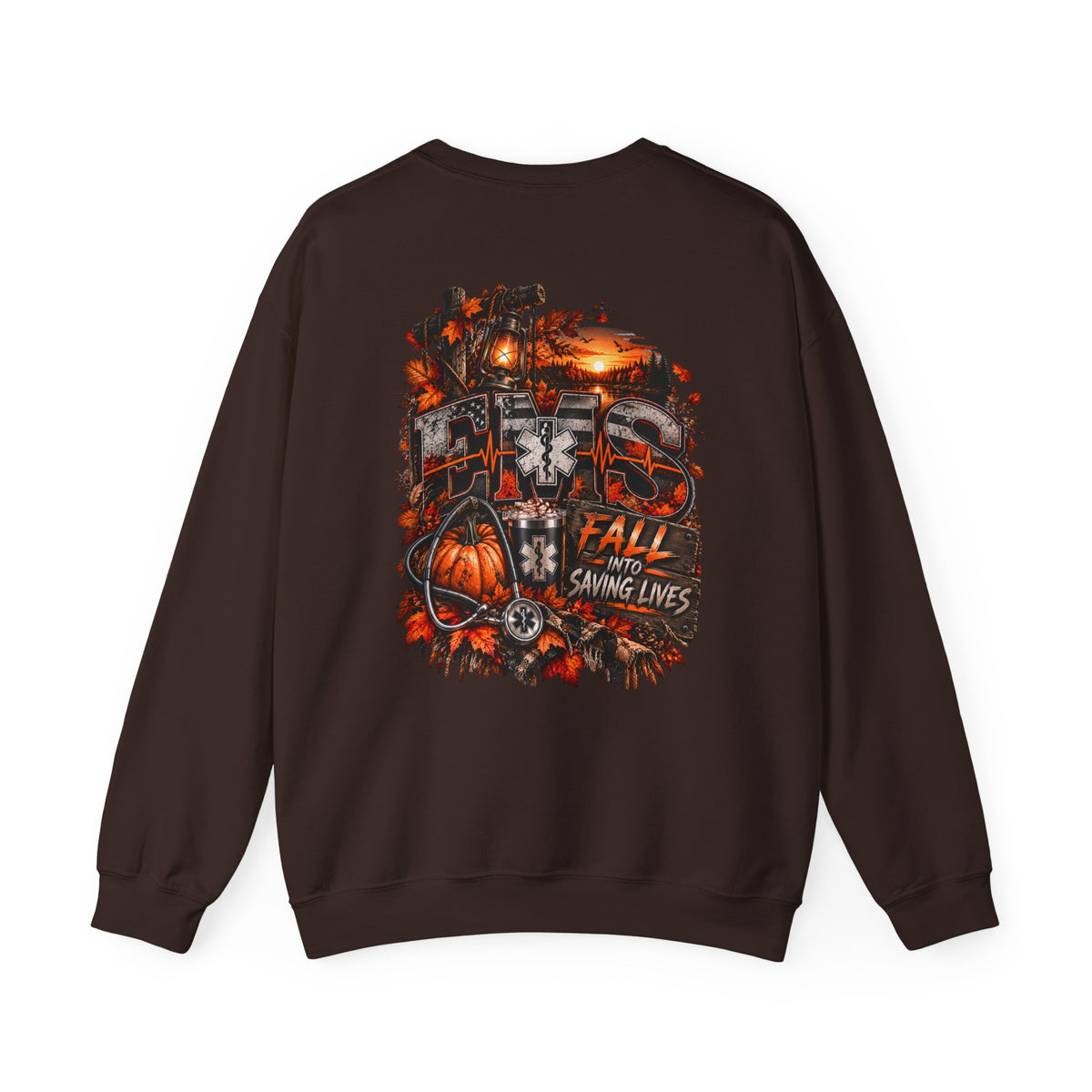 EMS Fall Into Saving Lives | Fall Paramedic EMT T-Shirt & Sweatshirt | First Responder Autumn Apparel
