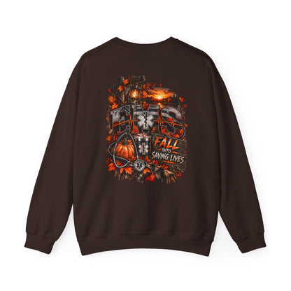 EMS Fall Into Saving Lives | Fall Paramedic EMT T-Shirt & Sweatshirt | First Responder Autumn Apparel