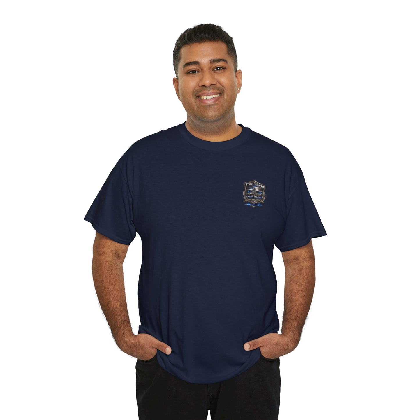 Sworn to serve-State Trooper Badge North Carolina T‑Shirt – Motto