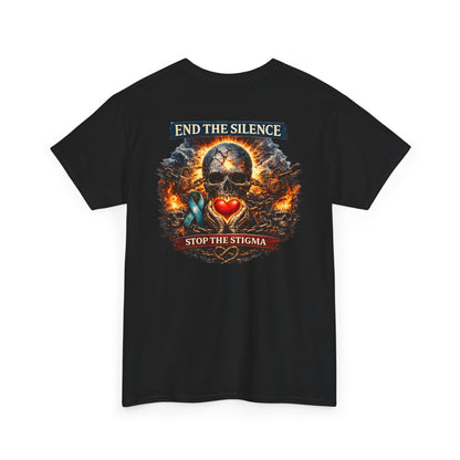 End The Silence Skull Mental Health Awareness Tee | Stop The Stigma