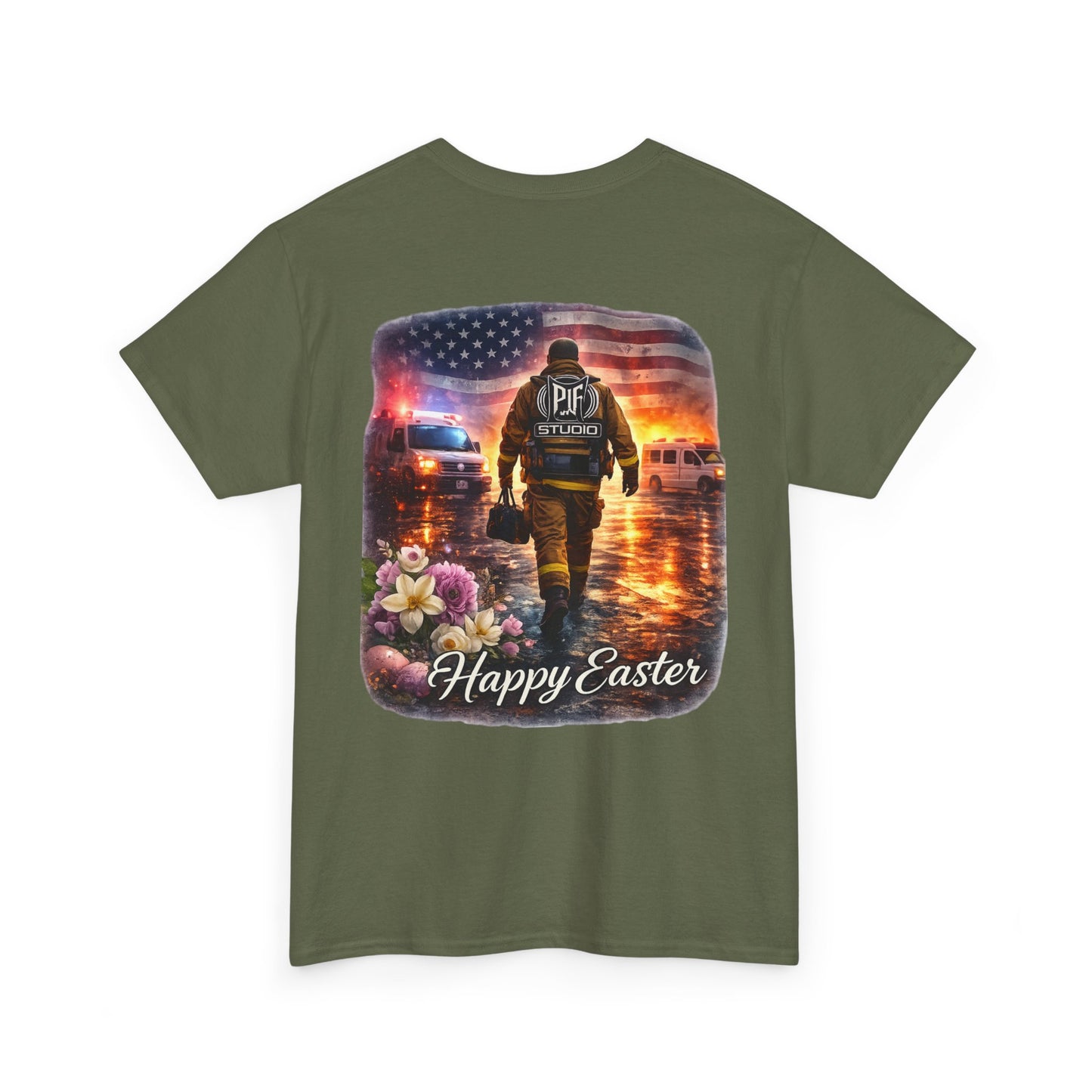 Firefighter Happy Easter T-Shirt — First Responder Gift