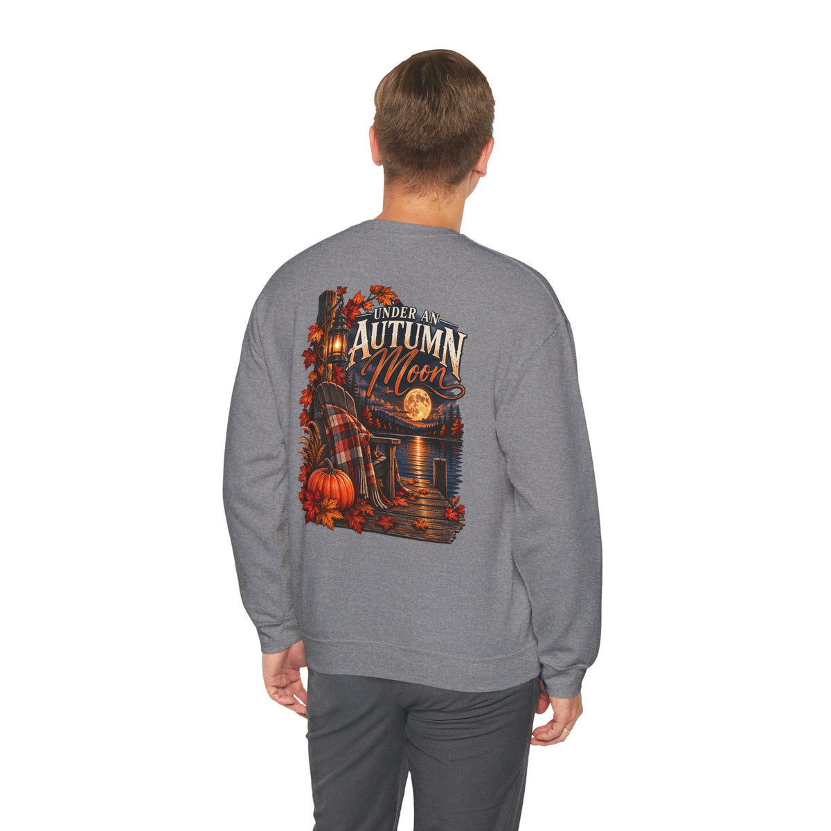 Under My Autumn Moon Sweatshirt | Cozy Pumpkin Plaid Cabin Fall Design