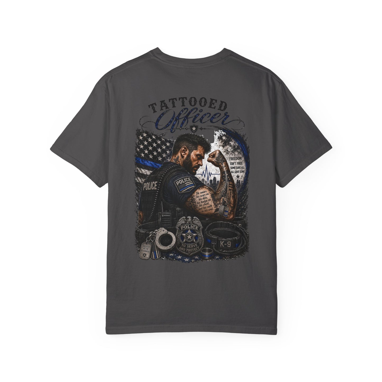 Thin Blue Line Tribute K-9 Police T-Shirt — To Serve & Protect