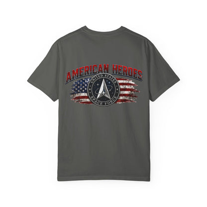 American Heroes T‑Shirt — U.S. Space Force Tribute with Flag Graphic