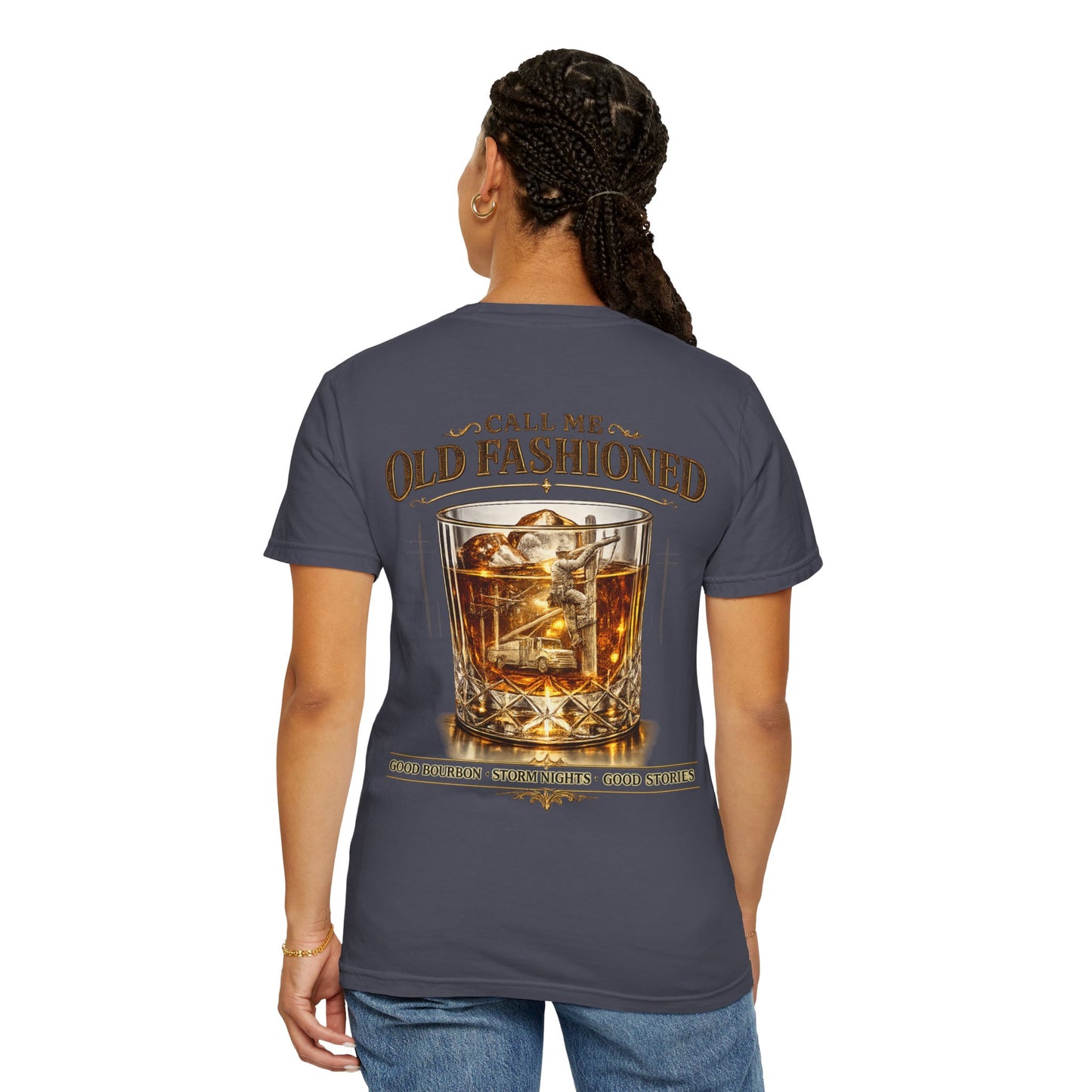 Lineman Bourbon & Storm Chaser T-Shirt — "Call Me Old Fashioned"
