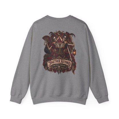 Together Beyond the Final Curtain | Gothic Sideshow Skeleton Halloween Shirt