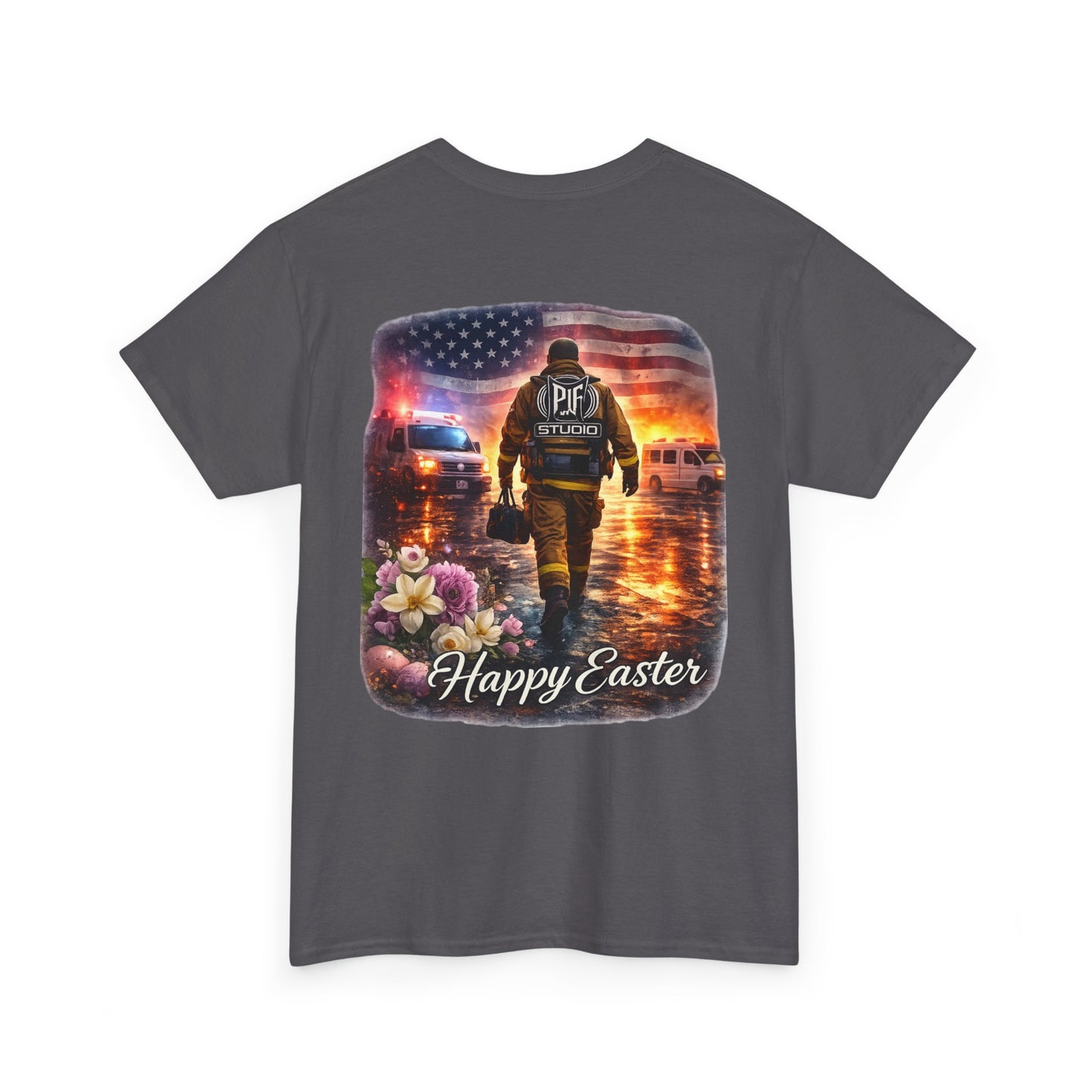 Firefighter Happy Easter T-Shirt — First Responder Gift