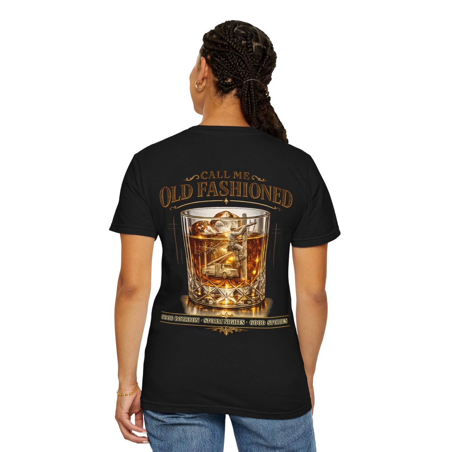 Lineman Bourbon & Storm Chaser T-Shirt — "Call Me Old Fashioned"