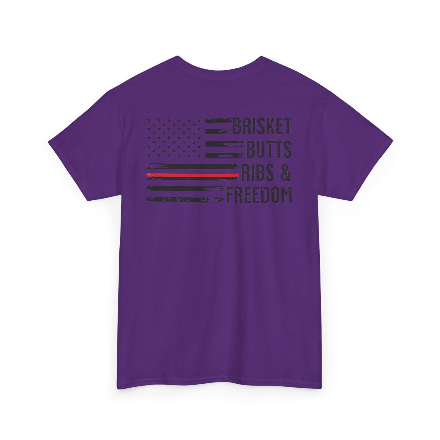 Copy of Thin Blue Line Patriotic BBQ Shirt Brisket Butts Ribs Smoker Tee | American Flag Grill