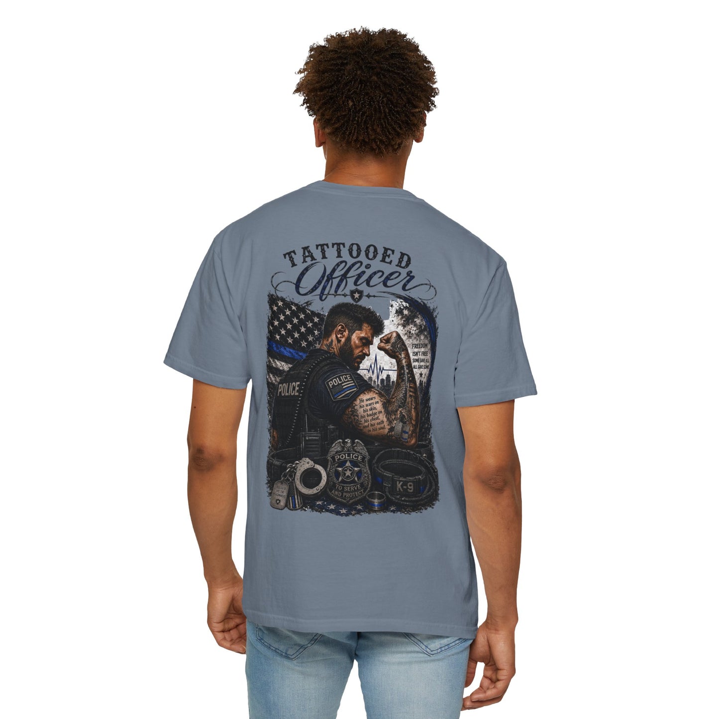 Thin Blue Line Tribute K-9 Police T-Shirt — To Serve & Protect