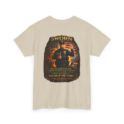 Law Enforcement Oath T-Shirt — Sworn Police Tribute Tee