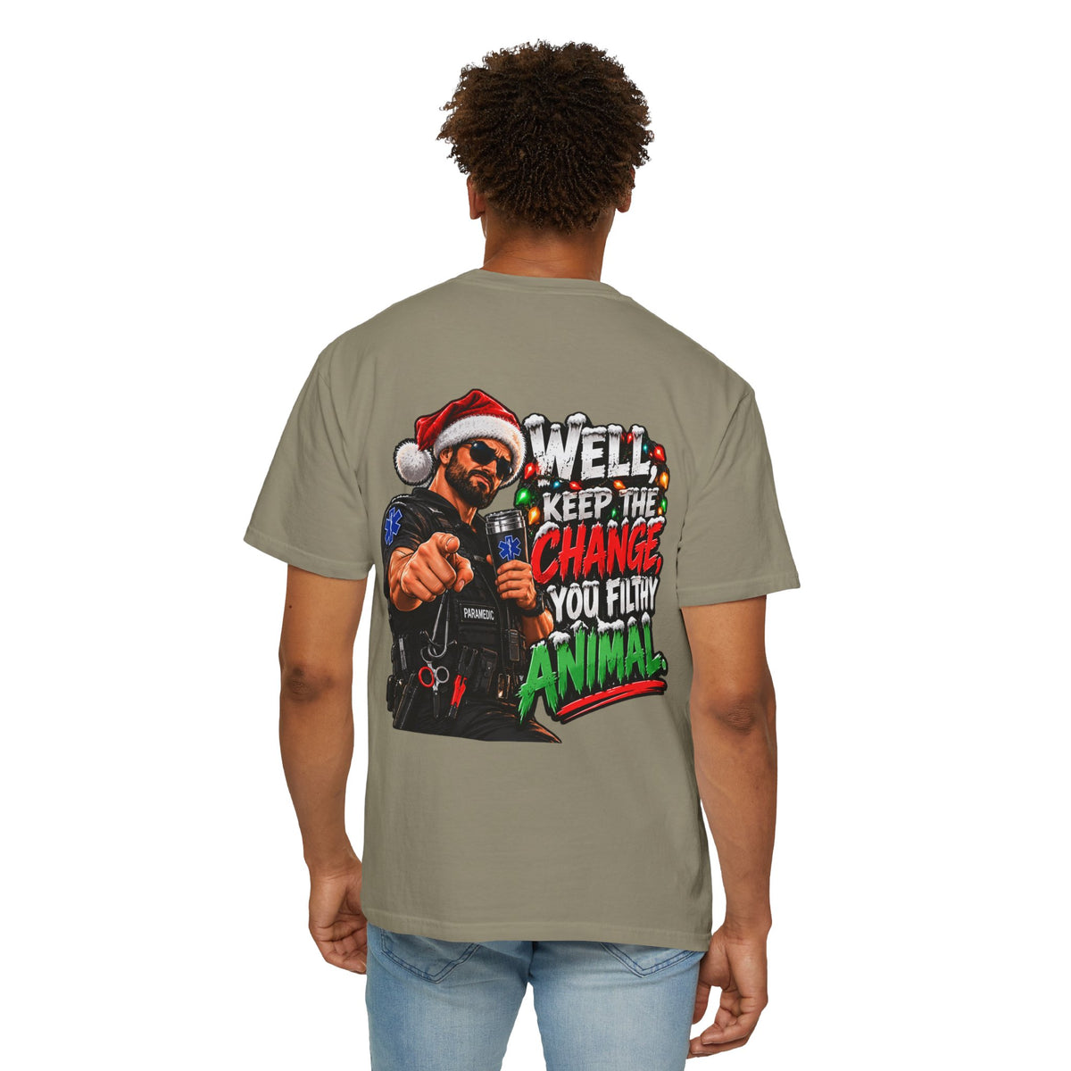 Funny Paramedic Christmas Shirt, Keep the Change You Filthy Animal, EMS Holiday Sweatshirt, EMT Gift, First Responder Christmas Apparel