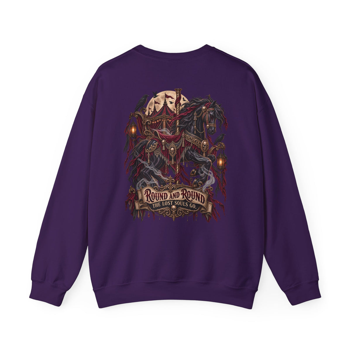 Round and Round the Lost Souls Go | Haunted Carousel Gothic Circus Shirt